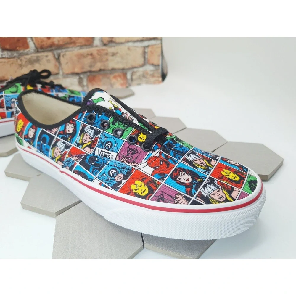 Vans Authentic Marvel Avengers Heads Comic Print Mens 11 Rare 2018 Spiderman LX - Picture 10 of 16